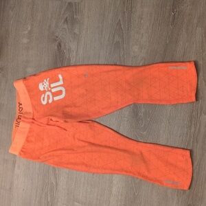 Nike x soul cycle Collab  DRI fit orange cropped leggings size medium